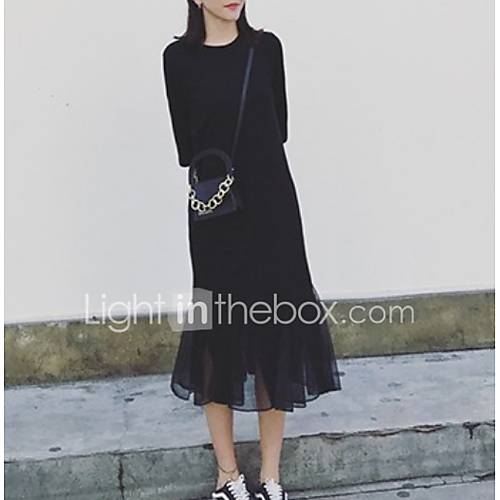 Midi Trompet Zeemeermin Jurk Dames Black S M L Xl huismerk kopen in de aanbieding Midi Trompet Zeemeermin Jurk Dames Black S M L Xl huismerk kopen in de aanbieding
