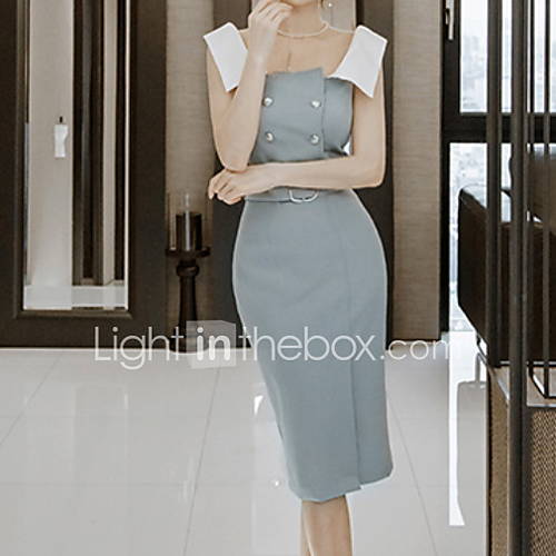 Dames Slank Bodycon Jurk Schouderafhangend Tot De Knie huismerk kopen in de aanbieding Dames Slank Bodycon Jurk Schouderafhangend Tot De Knie huismerk kopen in de aanbieding