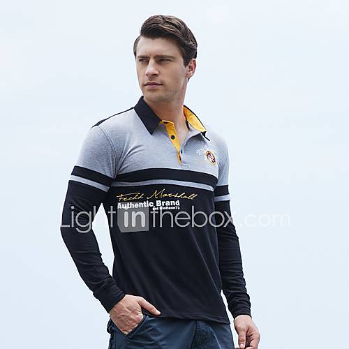 Heren Polo Kleurenblok Rood huismerk kopen in de aanbieding