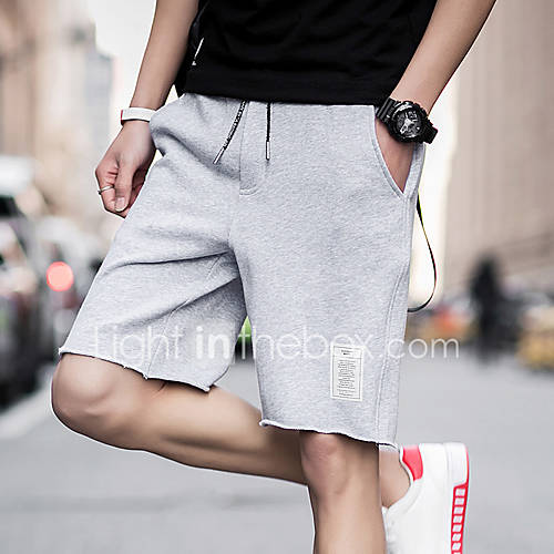 Heren Sportief Standaard Joggingbroeken Shorts Broek Effen Zwart huismerk kopen in de aanbieding