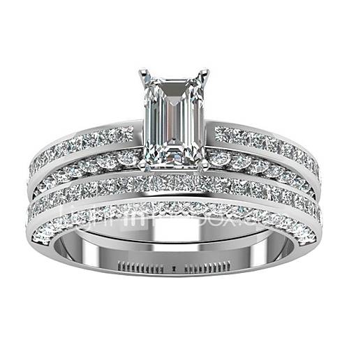 Dames Zirkonia Ring Modieuze Ringen Sieraden Zilver Voor Lahja Dagelijks 2Pcs huismerk kopen in de aanbieding