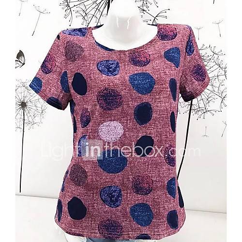 Dames T Shirt Polka Dot Grijs Xxxl huismerk kopen in de aanbieding