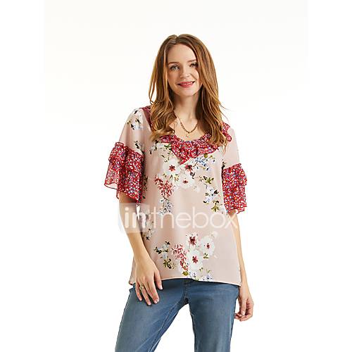 Dames T Shirt Geometrisch Blozend Roze Xl huismerk kopen in de aanbieding