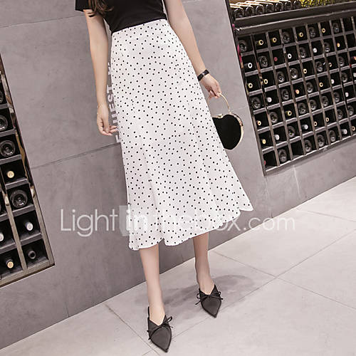 Dames Standaard Street Chic Trompet Zeemeermin Rokken Polka Dot huismerk kopen in de aanbieding