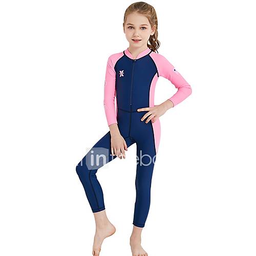 Kinderen Meisjes Actief Standaard Patchwork Nylon Spandex Badmode Blauw huismerk kopen in de aanbieding