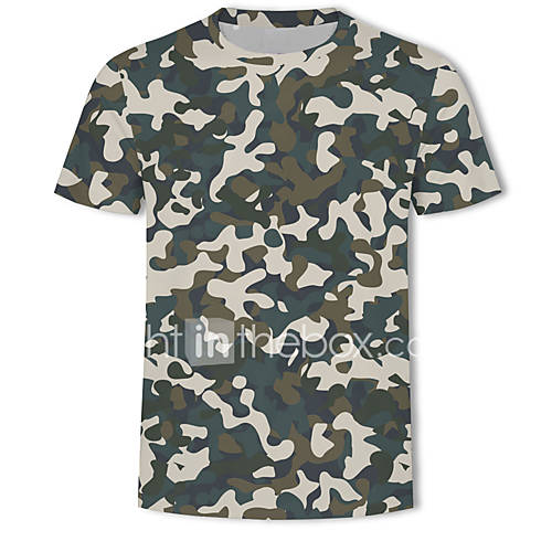 Heren Print T Shirt Kleurenblok 3D Camouflage Klaver Xxxxl huismerk kopen in de aanbieding Heren Print T Shirt Kleurenblok 3D Camouflage Klaver Xxxxl huismerk kopen in de aanbieding
