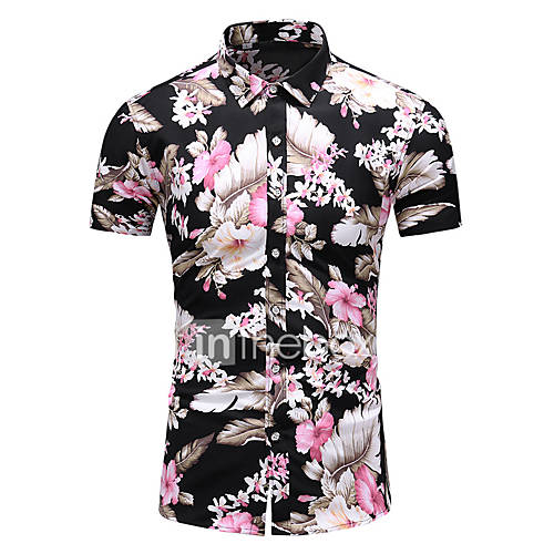 Heren Print Overhemd Bloemen Regenboog Xxxxl huismerk kopen in de aanbieding