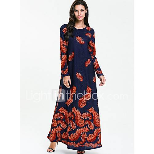 Maxi Abaya Damesjurk Marine Blauw M L Xl Xxl huismerk kopen in de aanbieding