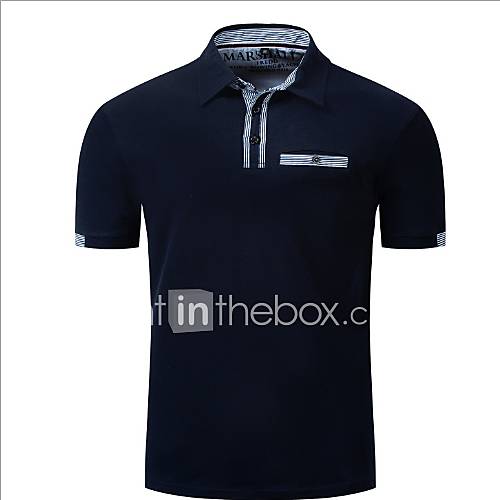 Heren Polo Effen Marine Blauw huismerk kopen in de aanbieding