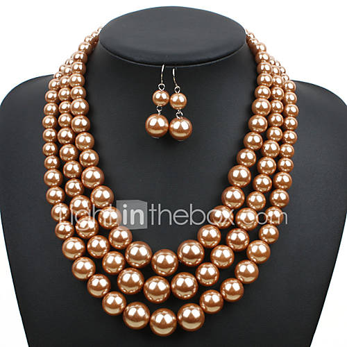 Dames Meetkundig Sieraden Set Imitatieparel Je Vorm Heel Simpel Zoet Modieus Leuke En Mooie Style Elegant Omvatten Ketting Oorbel Parelketting Licht Zwart Rood Lichtbruin Voor Bruiloft Feest Dagelijks huismerk kopen in de aanbieding