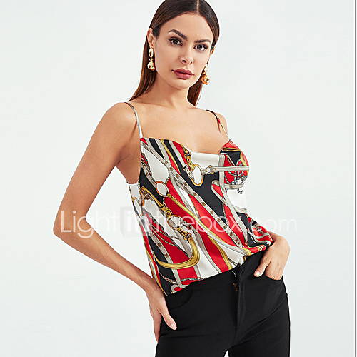 Dames Singlet Geometrisch Rood huismerk kopen in de aanbieding