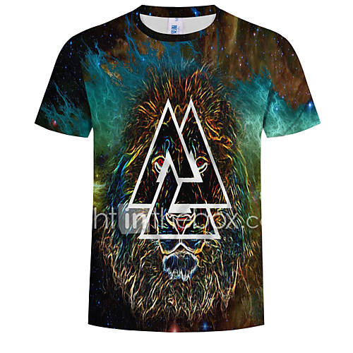 Heren Print T Shirt Geometrisch 3D Regenboog Xxxxl huismerk kopen in de aanbieding