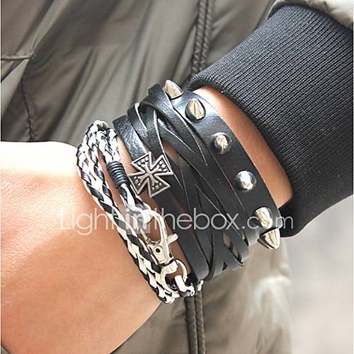 3 Stuks Heren Meerlaags Vintage Armbanden Oorbellen Armband Set Kruis Heel Simpel Uniek Ontwerp Klassiek Modieus Sieraden Zwart Voor Dagelijks School Straat Feestdagen huismerk kopen in de aanbieding 3 Stuks Heren Meerlaags Vintage Armbanden Oorbellen Armband Set Kruis Heel Simpel Uniek Ontwerp Klassiek Modieus Sieraden Zwart Voor Dagelijks School Straat Feestdagen huismerk kopen in de aanbieding