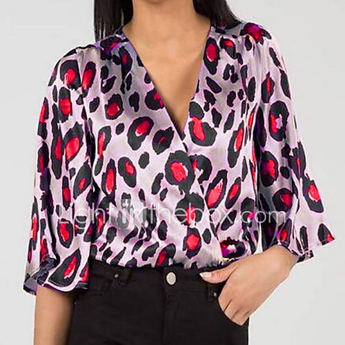 Dames Print T Shirt Luipaard Blozend Roze Xl huismerk kopen in de aanbieding