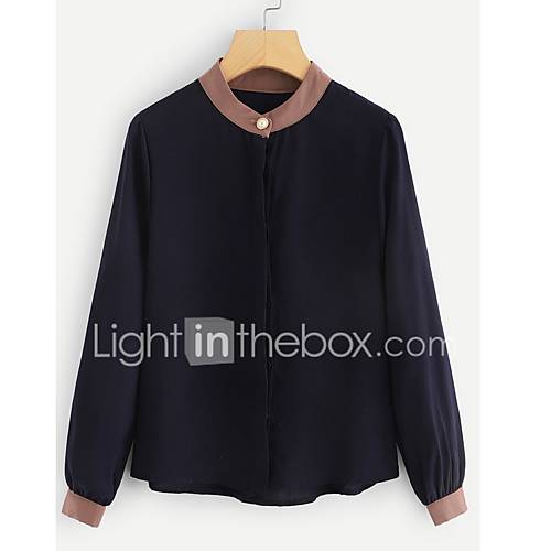 Dames Overhemd Effen Marineblauw huismerk kopen in de aanbieding