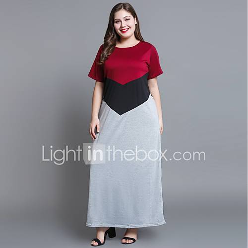 Dames Katoen Ruimvallend Recht Jurk Maxi huismerk kopen in de aanbieding