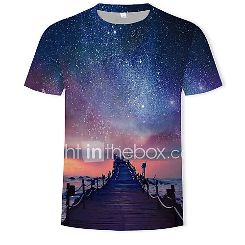 Heren Print T Shirt Heelal Kleurenblok 3D Paars Xl huismerk kopen in de aanbieding Heren Print T Shirt Heelal Kleurenblok 3D Paars Xl huismerk kopen in de aanbieding