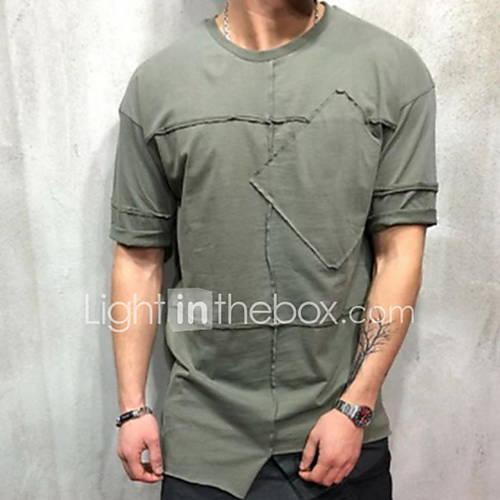 Heren T Shirt Effen Beige Xl huismerk kopen in de aanbieding