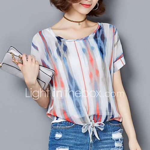 Dames Blouse Geometrisch Blauw huismerk kopen in de aanbieding