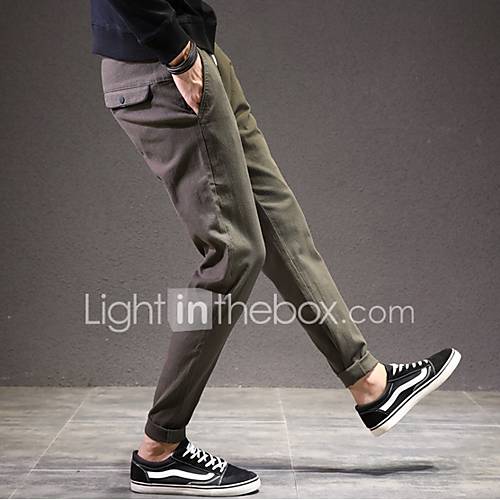 Heren Street Chic Chinos Zwaar Katoen Broek Effen Bruin huismerk kopen in de aanbieding