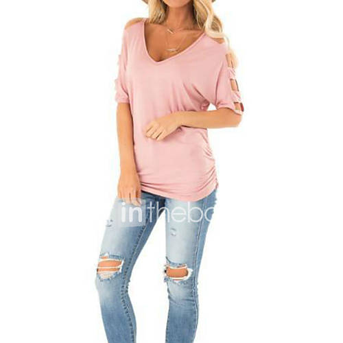 Dames Cut Out Patchwork T Shirt Effen Klaver huismerk kopen in de aanbieding Dames Cut Out Patchwork T Shirt Effen Klaver huismerk kopen in de aanbieding