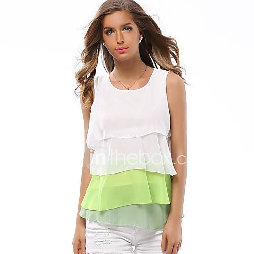 Dames Blouse Kleurenblok Bruin huismerk kopen in de aanbieding