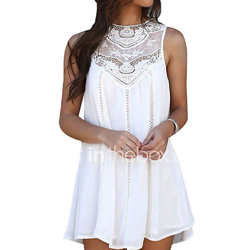 Dames Slank Chiffon Jurk Mini huismerk kopen in de aanbieding