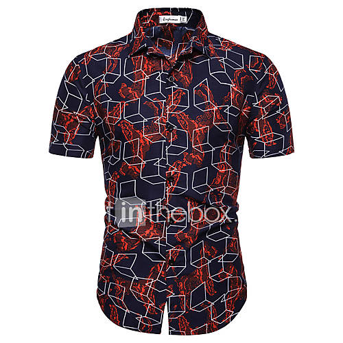 Heren Print Overhemd Bloemen Geometrisch Wijn Xl huismerk kopen in de aanbieding Heren Print Overhemd Bloemen Geometrisch Wijn Xl huismerk kopen in de aanbieding