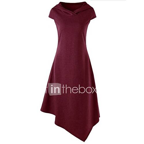 Dames Standaard Schede Jurk Effen Blote Rug Cut Out Patchwork Asymmetrisch huismerk kopen in de aanbieding