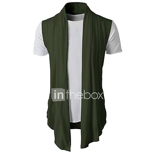 Heren Effen Vest Lente Herfst Donkergrijs Leger Groen Lichtgrijs L Xl Xxl huismerk kopen in de aanbieding