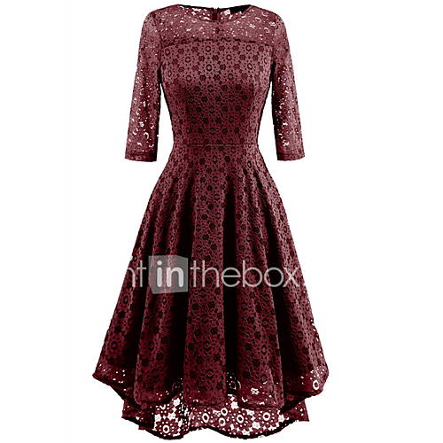 Midi Slim A Lijnjurk Voor Dames Wijn Zwart Navy Blauw S M L Xl huismerk kopen in de aanbieding