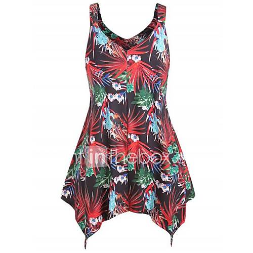 Dames Print Singlet Bloemen Paars huismerk kopen in de aanbieding