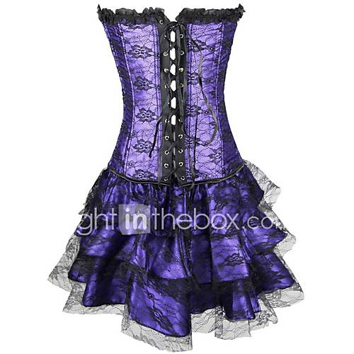 Dames Veters Korsetjurk Lace Printing Kant huismerk kopen in de aanbieding