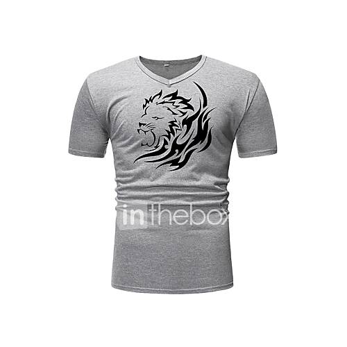 Heren Print T Shirt Dier Wit Xl huismerk kopen in de aanbieding