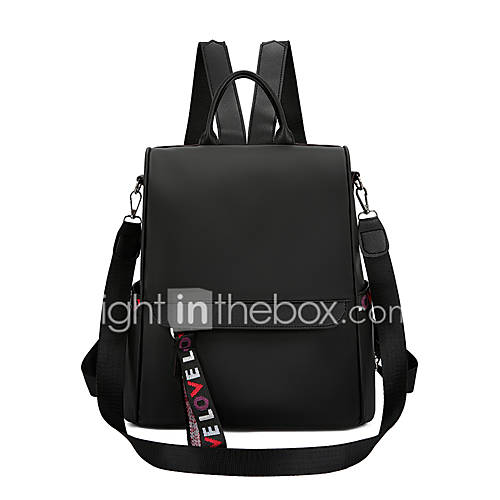Dames Unisex Tassen Oxford Rugzak Rits Effen Kleur Zwart huismerk kopen in de aanbieding