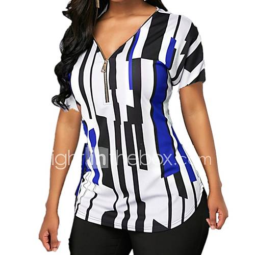 Dames Print T Shirt Gestreept huismerk kopen in de aanbieding