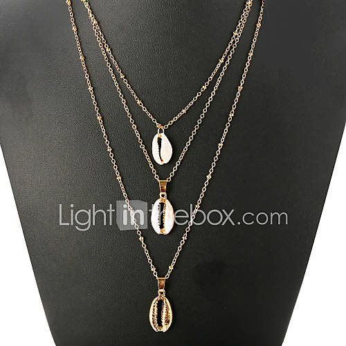 Dames Meerlaags Hangertjes Ketting Gelaagde Kettingen Lange Schelp Europees Modieus Casual Sporty Etnisch Cool Goud 685 Cm Sieraden 1Pc Voor Dagelijks Straat Feestdagen huismerk kopen in de aanbieding