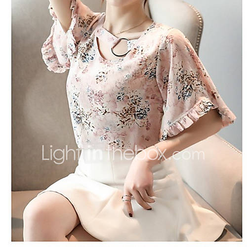 Dames Patchwork Blouse Bloemen Blauw Xl huismerk kopen in de aanbieding