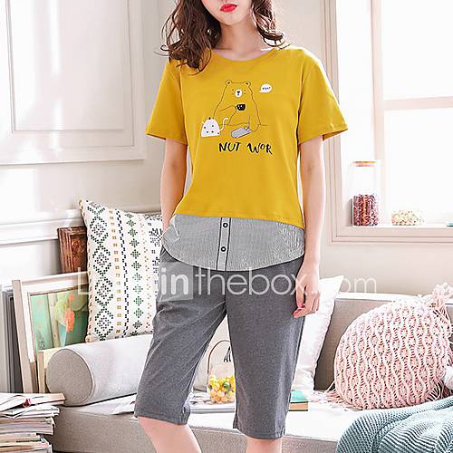 Dames T Shirt Cartoon Geel Xl huismerk kopen in de aanbieding