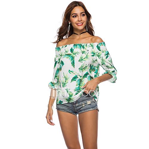 Dames Print Blouse Grafisch Klaver huismerk kopen in de aanbieding Dames Print Blouse Grafisch Klaver huismerk kopen in de aanbieding