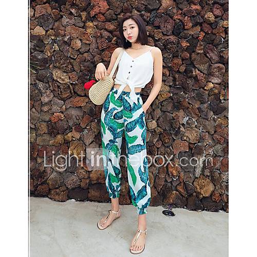 Dames Actief Boho Jogger Broek Bloem Klaver huismerk kopen in de aanbieding