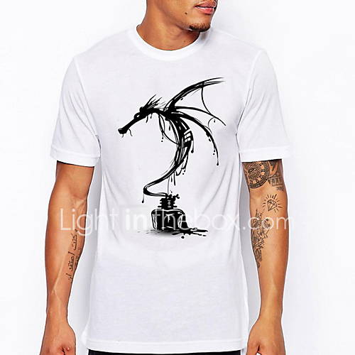 Heren T Shirt Geometrisch Wit Xxl huismerk kopen in de aanbieding