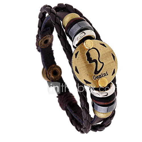 Heren Gevlochten Vintage Armbanden Leder Gemini Punk Sieraden Koffie Voor Lahja Dagelijks huismerk kopen in de aanbieding Heren Gevlochten Vintage Armbanden Leder Gemini Punk Sieraden Koffie Voor Lahja Dagelijks huismerk kopen in de aanbieding