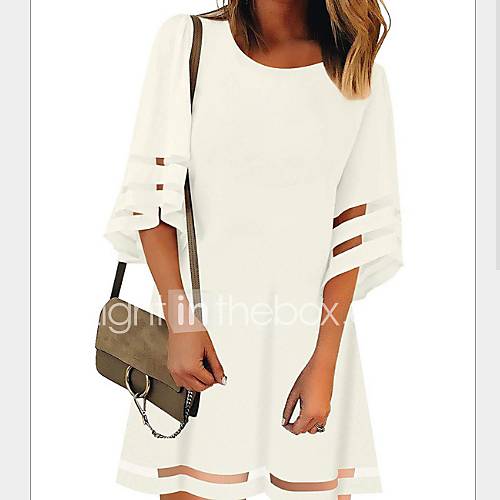 Dames A Lijn Jurk Chiffon Tot De Knie huismerk kopen in de aanbieding Dames A Lijn Jurk Chiffon Tot De Knie huismerk kopen in de aanbieding