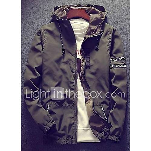 Heren Dagelijks Normaal Jack Letter Capuchon Lange Mouw Polyester Grijs Licht Blauw Leger Groen Xl Xxl Xxxl huismerk kopen in de aanbieding Heren Dagelijks Normaal Jack Letter Capuchon Lange Mouw Polyester Grijs Licht Blauw Leger Groen Xl Xxl Xxxl huismerk kopen in de aanbieding