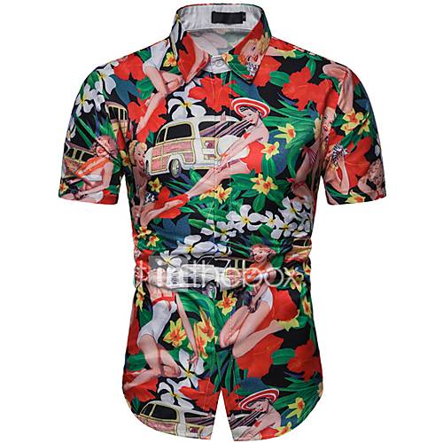 Heren Overhemd 3D Rood Xl huismerk kopen in de aanbieding