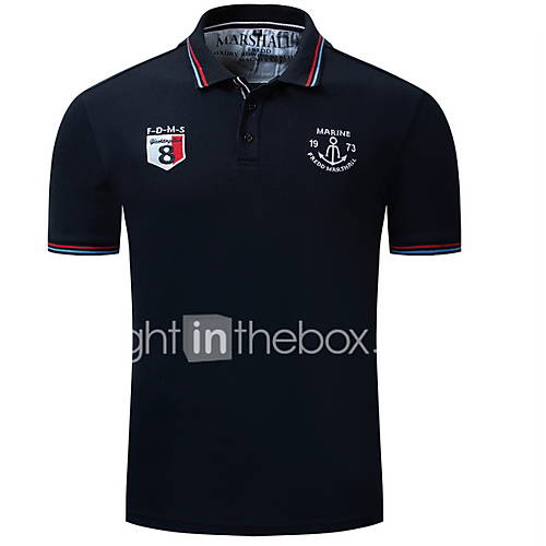 Heren Patchwork Polo Grafisch Marineblauw huismerk kopen in de aanbieding