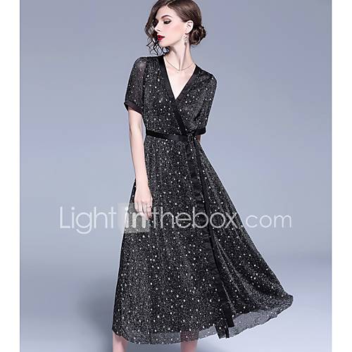 Dames Standaard Wijd Uitlopend Jurk Midi huismerk kopen in de aanbieding