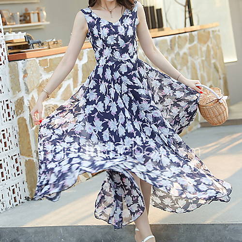 Dames Boho Wijd Uitlopend Jurk Maxi huismerk kopen in de aanbieding