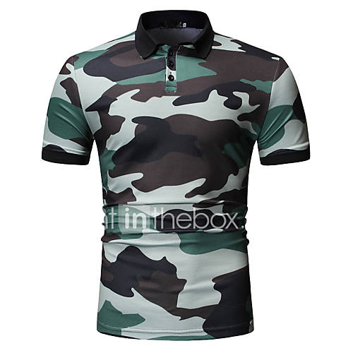 Heren Print Polo Kleurenblok Camouflage Blauw Xl huismerk kopen in de aanbieding Heren Print Polo Kleurenblok Camouflage Blauw Xl huismerk kopen in de aanbieding